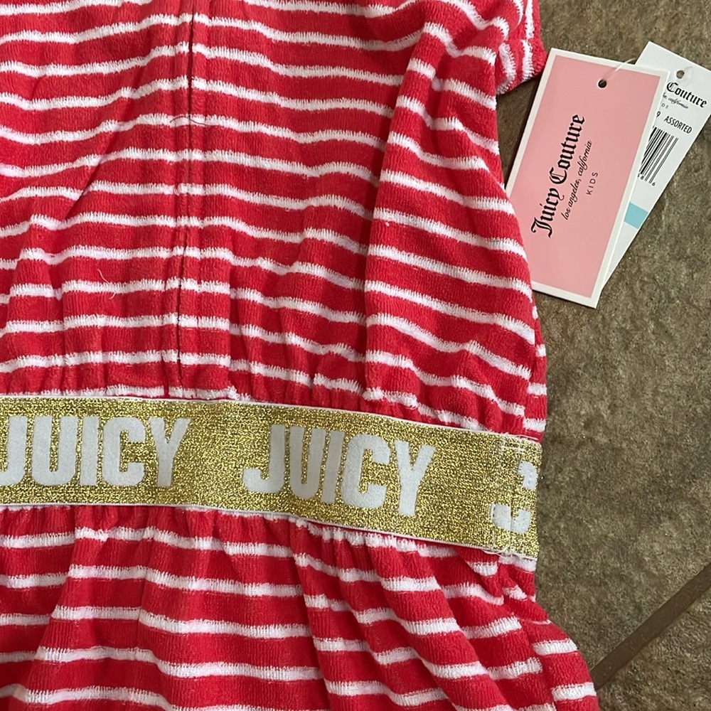 + JUICY COUTURE + Kids’ Stripe Hooded Romper - Picture 6 of 8